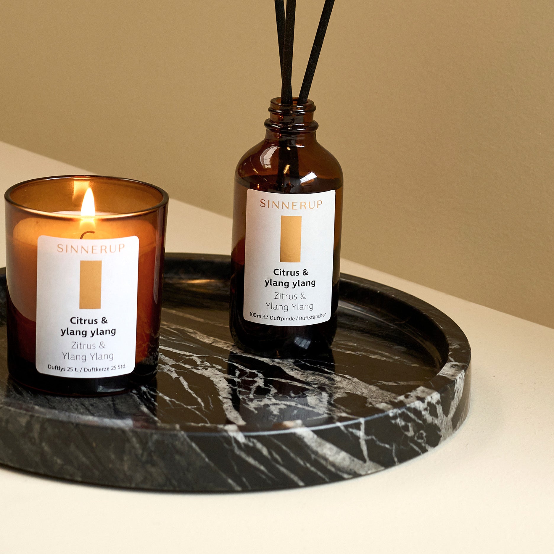 Marble II rundes Marmortablett